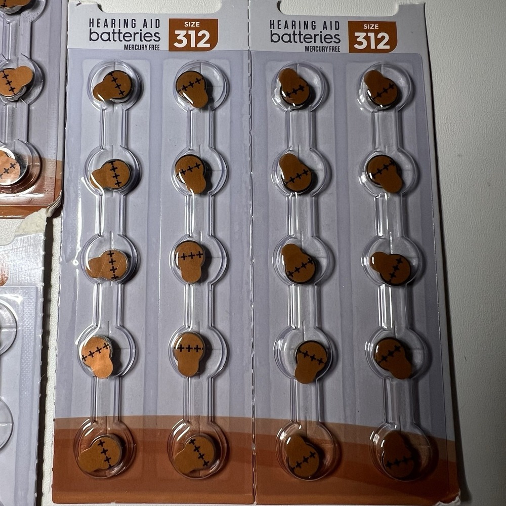 Set Of 20-312 Hearing Aid Zinc-Air‎ Batteries Mercury Free